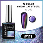 12 Colors Bright Cat Eye Gel Polish Set | Aurora Magnetic Glitter Nail Gel