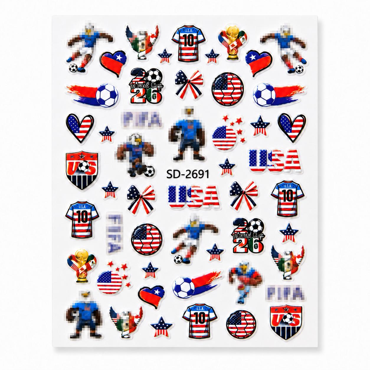 Women's 2026 Soccer Tournament 3D Self-Adhesive Decals