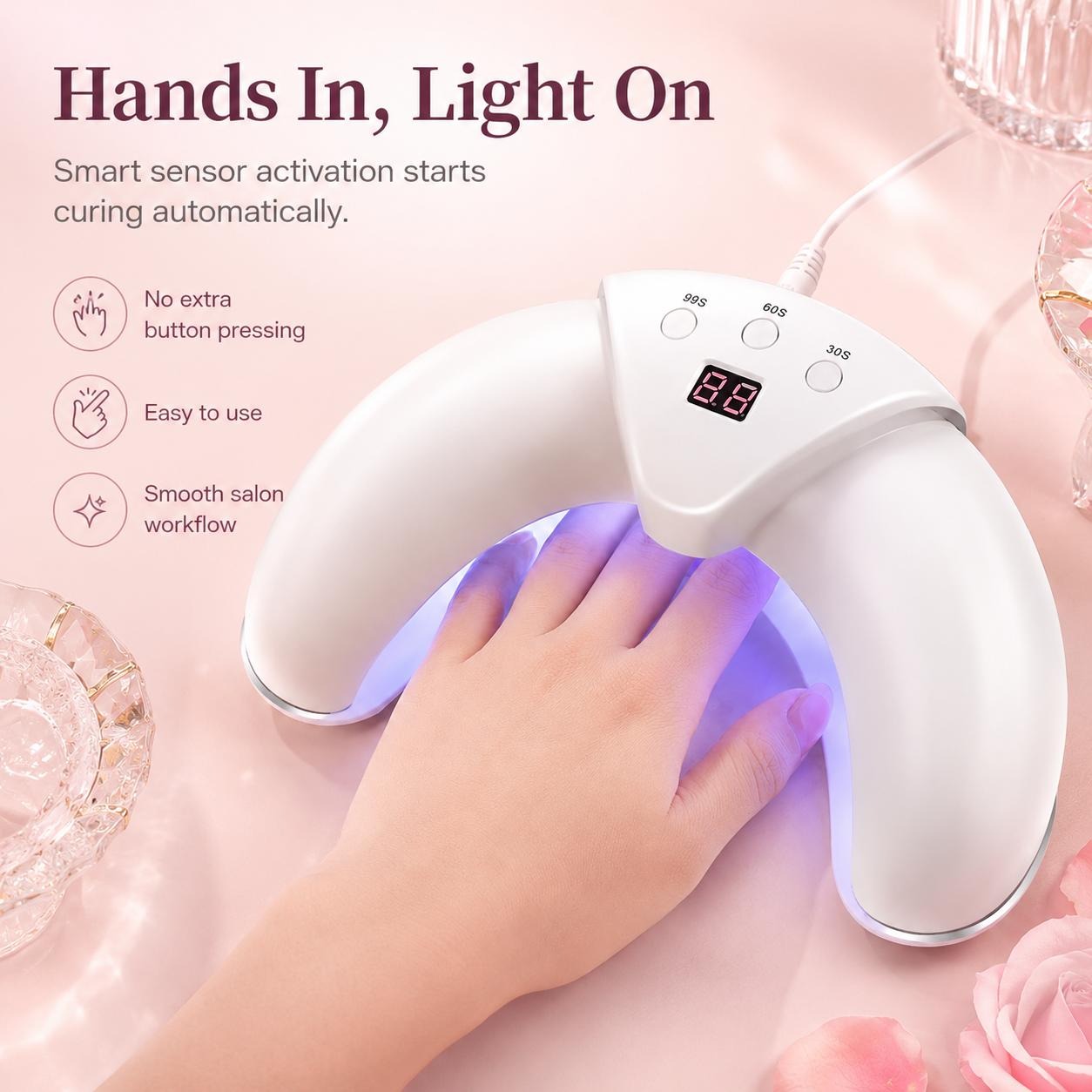 Foldable UV Nail Lamp  with Digital Timer