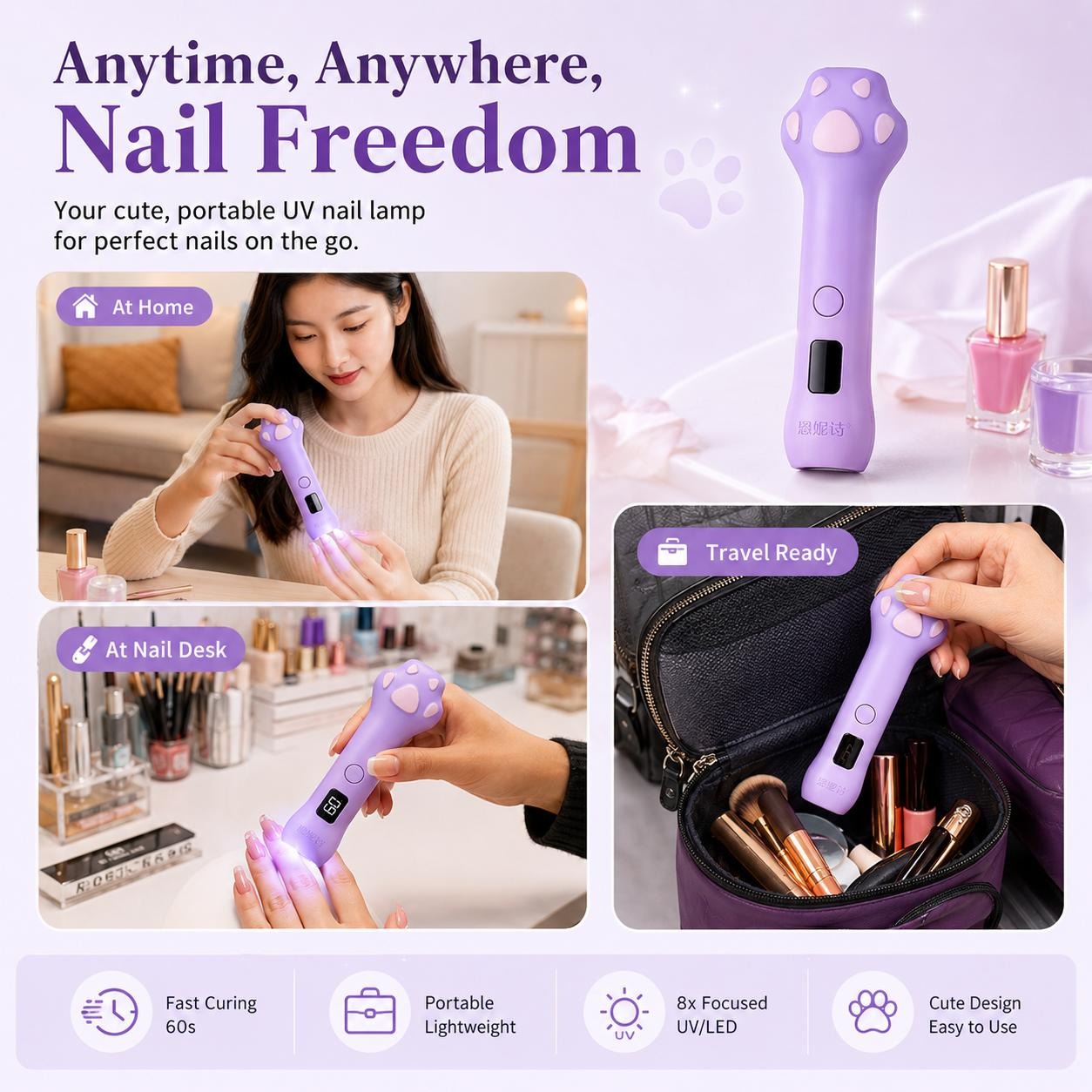 Paw Print Mini UV LED Nail Lamp