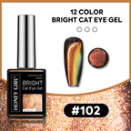12 Colors Bright Cat Eye Gel Polish Set | Aurora Magnetic Glitter Nail Gel