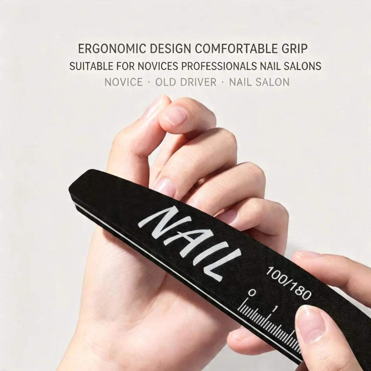 Washable Nail File with Ruler & Nail  Guide