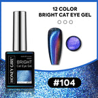 12 Colors Bright Cat Eye Gel Polish Set | Aurora Magnetic Glitter Nail Gel