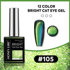 12 Colors Bright Cat Eye Gel Polish Set | Aurora Magnetic Glitter Nail Gel