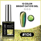 12 Colors Bright Cat Eye Gel Polish Set | Aurora Magnetic Glitter Nail Gel