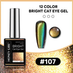 12 Colors Bright Cat Eye Gel Polish Set | Aurora Magnetic Glitter Nail Gel