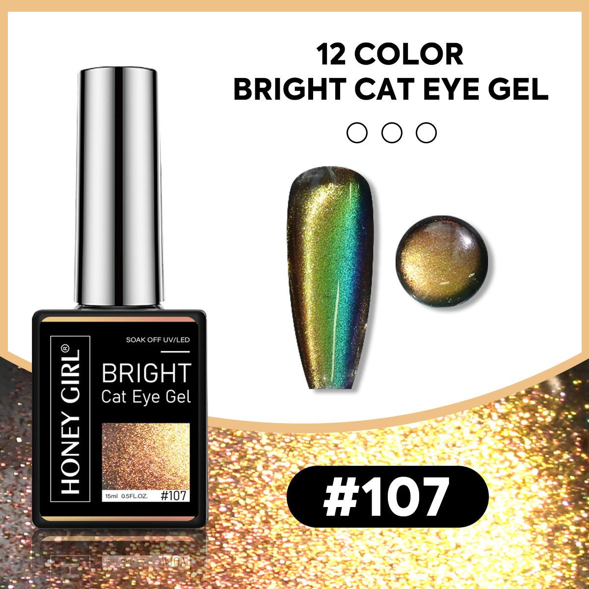 12 Colors Bright Cat Eye Gel Polish Set | Aurora Magnetic Glitter Nail Gel