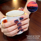 Velvet Cat Eye Sea Sunset Magnetic Gel Nail Polish