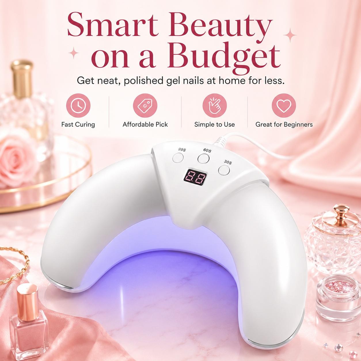 Foldable UV Nail Lamp  with Digital Timer