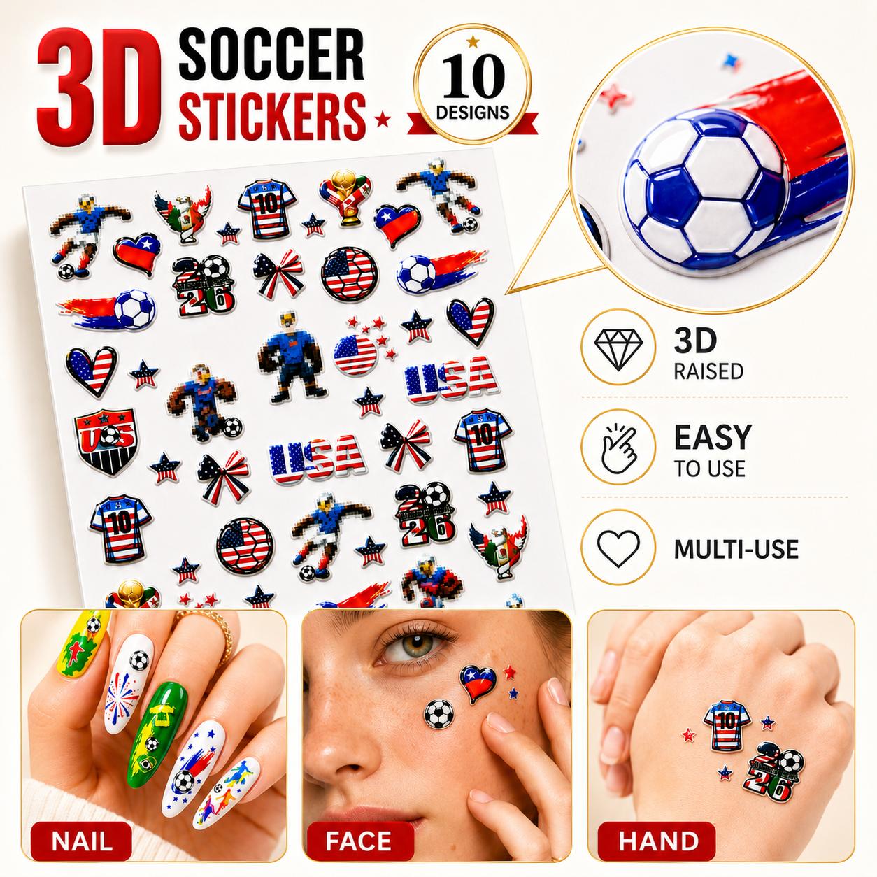 Women's 2026 Soccer Tournament 3D Self-Adhesive Decals