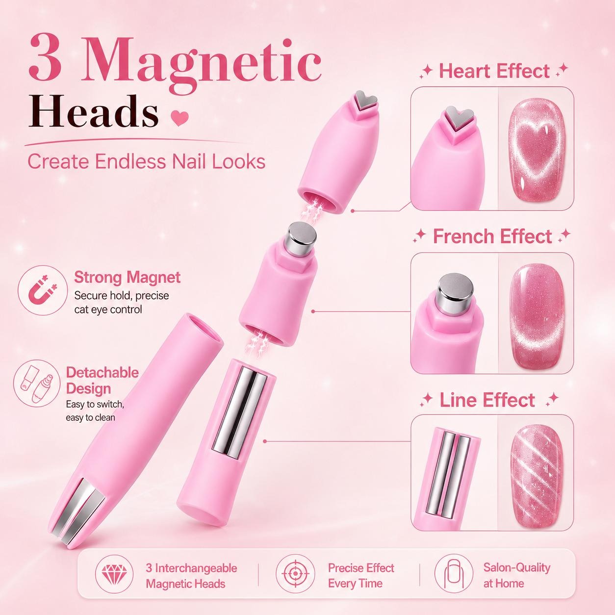 3 in 1 Cat Eye Nail Magnet Tool