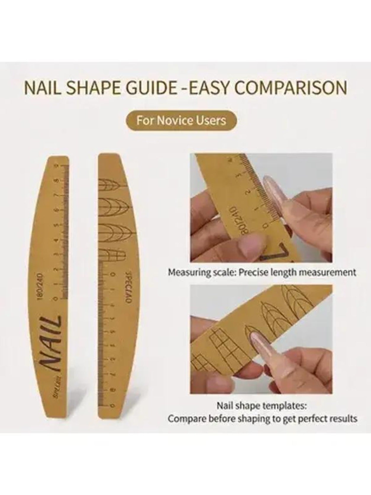 18cm Washable Nail File with Ruler & Guide