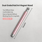 Double header ball cat eye magnet tool designed for magnetic cat eye gel polish, creating precise 3D nail effects with shimmering, reflective nail designs, ideal for achieving professional salon-quality gel manicures with intricate light-reflecting patterns.