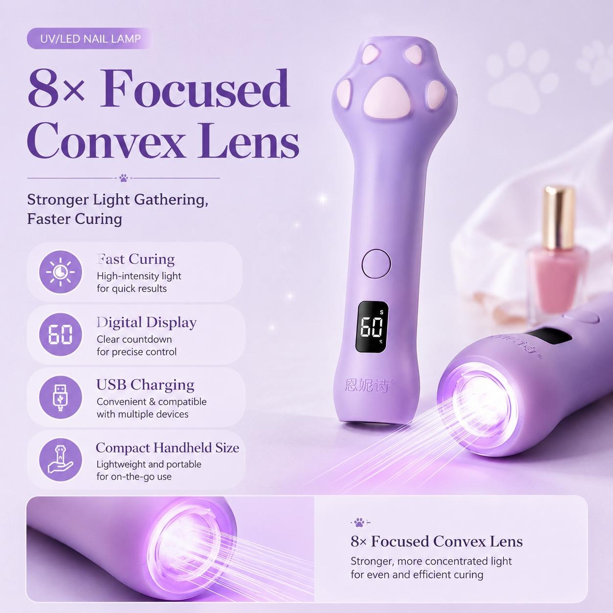Paw Print Mini UV LED Nail Lamp