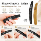 18cm Washable Nail File with Ruler & Guide