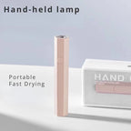 Hand hold hexagonal UV LED nail lamp mini flash cure light designed for quick curing of magnetic cat eye gel polish, ensuring smooth 3D nail effects with enhanced shimmer and reflective nail design for a precise, professional gel manicure with salon-quality results.