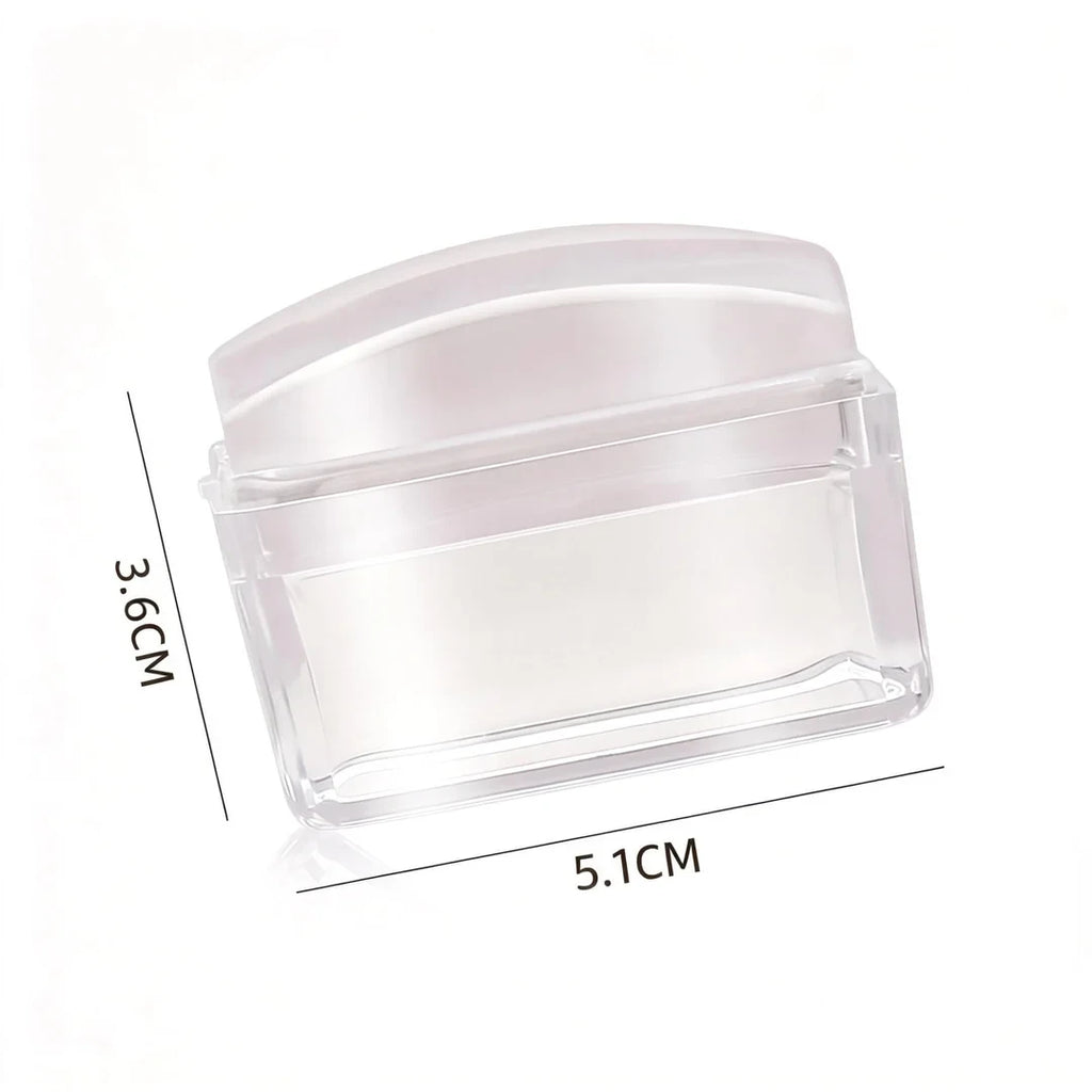 Large square nail art silicone stamper with scraper designed for use with magnetic cat eye gel polish, helping create precise 3D nail effects and reflective nail design, ideal for detailed stamping and achieving a clean professional gel manicure with salon-quality results.