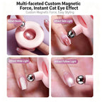 New Rotary Cat Eye Nail Magnet designed to create a stunning 3D glass bead effect on magnetic gel polish nails, featuring an easy-to-use rotating design for precise cat eye patterns, perfect for DIY and professional salon nail art.